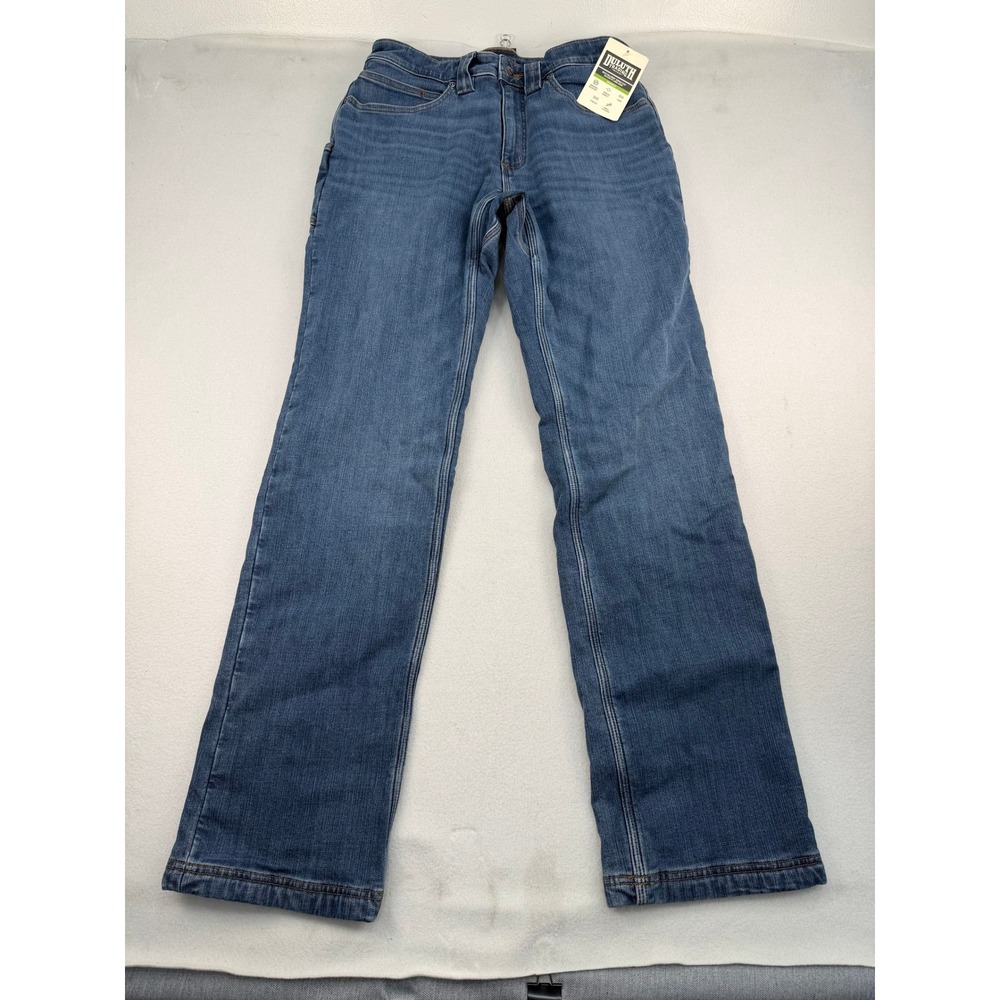 Duluth Trading Co Ballroom Double Flex Relaxed Fit Lined Jeans 32x34 Blue 58415